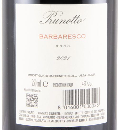 2021 Prunotto Barbaresco tinto