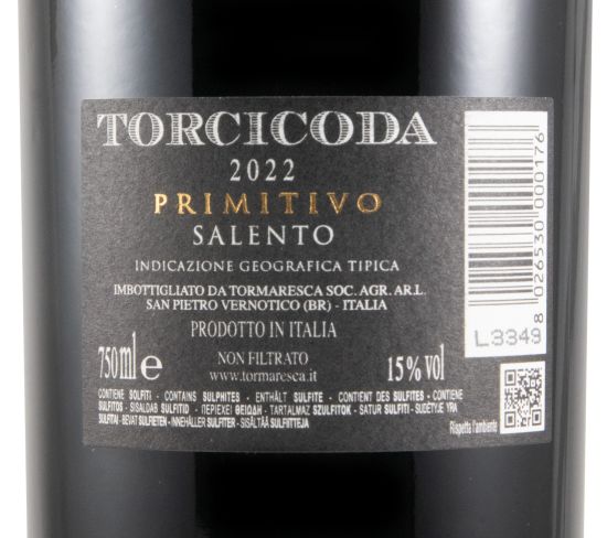 2022 Tormaresca Torcicoda Primitivo Salento tinto