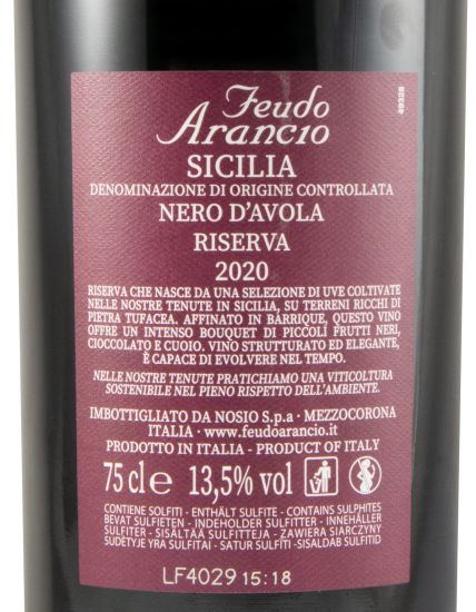 2020 Feudo Arancio Nero d'Avola Riserva tinto