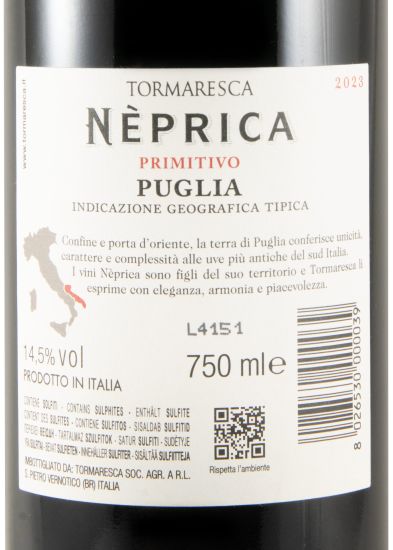 2023 Tormaresca Nèprica Primitivo tinto