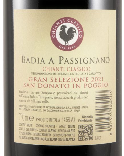 2021 Badia a Passignano Chianti Classico Gran Selezione tinto