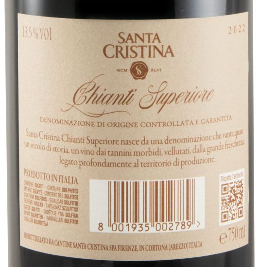 2022 Santa Cristina Chianti Superiore tinto (rótulo danificado)