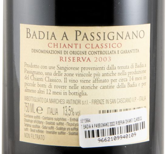 2003 Badia a Passignano Chianti Classico Riserva tinto