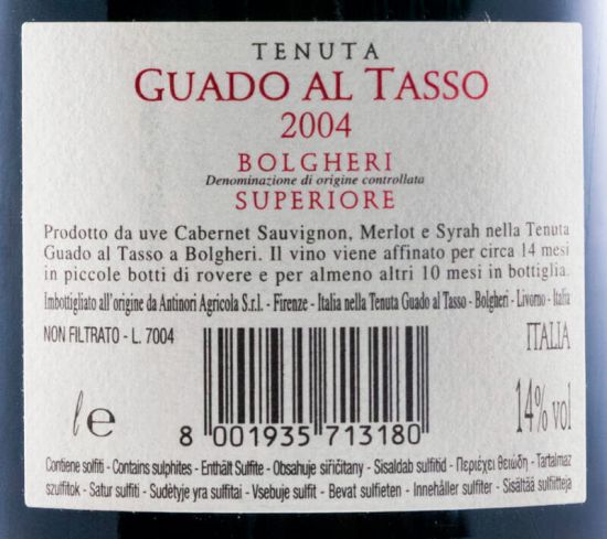 2004 Tenuta Guado al Tasso Bolgheri Superiore tinto 3L
