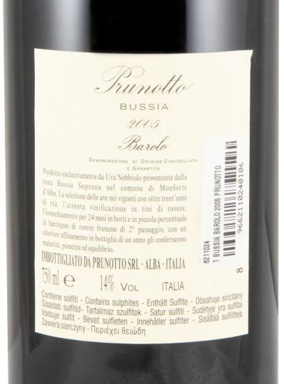 2005 Prunotto Bussia Barolo tinto