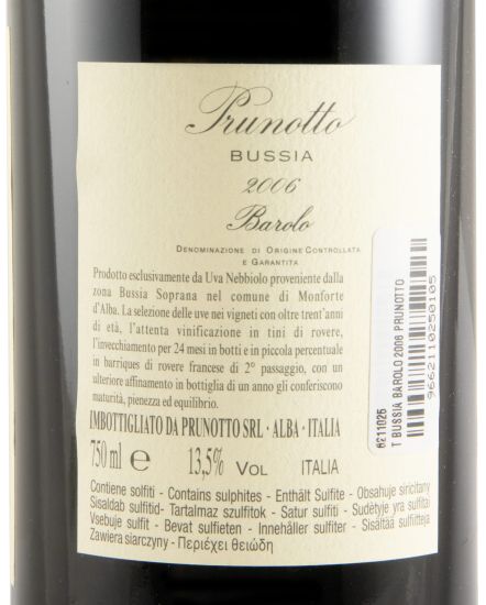 2006 Prunotto Bussia Barolo tinto