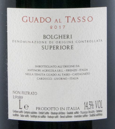 2017 Tenuta Guado al Tasso Bolgheri Superiore tinto 6L