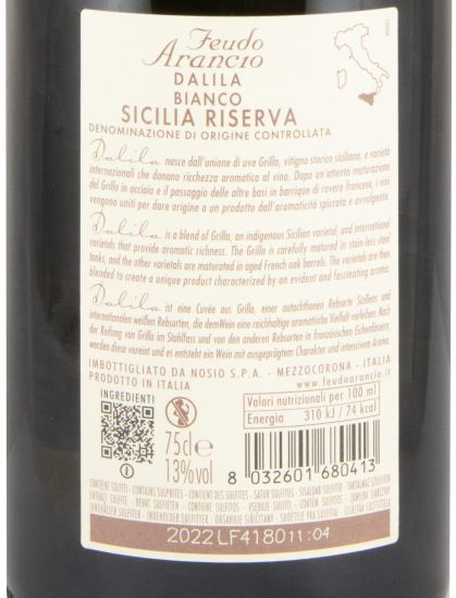 2022 Feudo Arancio Dalila Riserva branco