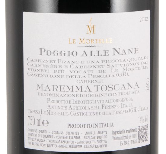 2022 Le Mortelle Poggio alle Nane Maremma Toscana tinto