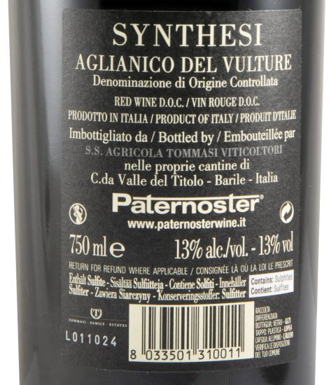 2020 Paternoster Synthesi Aglianico del Vulture tinto