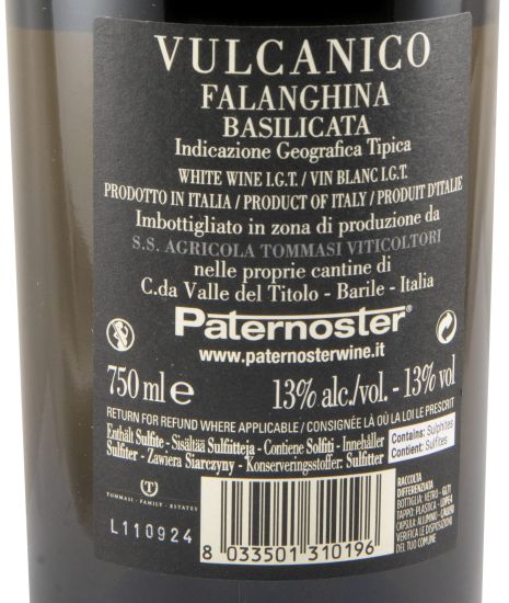2023 Paternoster Vulcanico Falanghina Basilicata branco