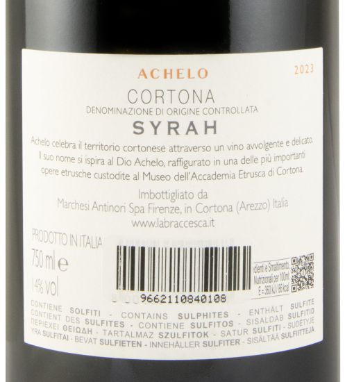 2023 La Braccesca Achelo Syrah Cortona tinto