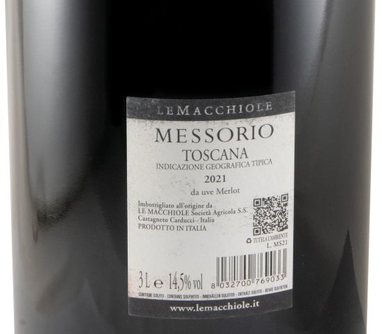 2021 Le Macchiole Messorio tinto 3L
