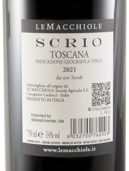 2021 Le Macchiole Scrio tinto