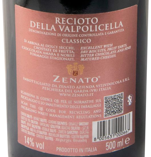 2019 Zenato Recioto della Valpolicella Classico tinto 50cl