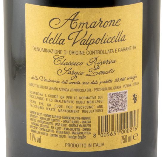 2018 Zenato Amarone della Valpolicella Classico Riserva red