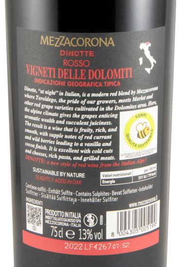 2022 Mezzacorona Dinotte tinto