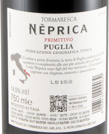 2024 Tormaresca Nèprica Primitivo tinto