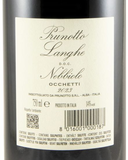 2023 Prunotto Occhetti Nebbiolo Langhe tinto
