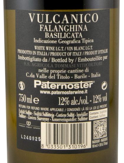 2024 Paternoster Vulcanico Falanghina Basilicata branco