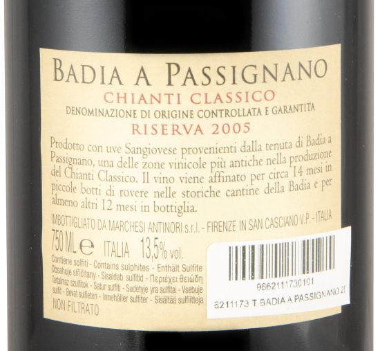 2005 Badia a Passignano Chianti Classico Riserva red