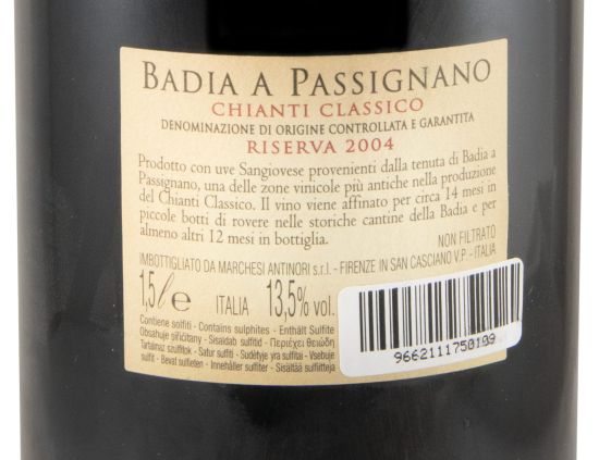 2004 Badia a Passignano Chianti Classico Riserva tinto 1,5L