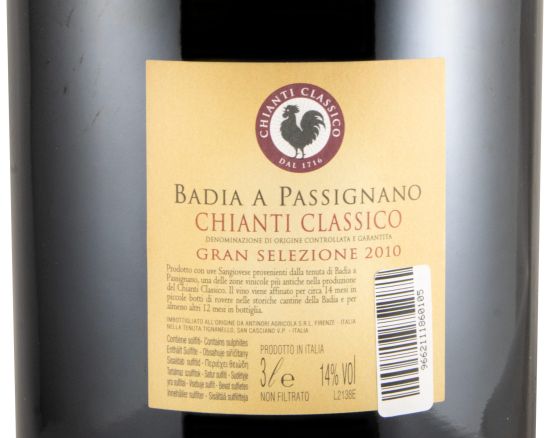 2010 Badia a Passignano Chianti Classico Riserva tinto 3L