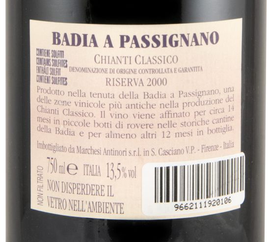2000 Badia a Passignano Chianti Classico Riserva tinto