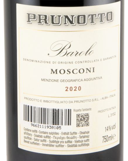 2020 Prunotto Mosconi Barolo tinto