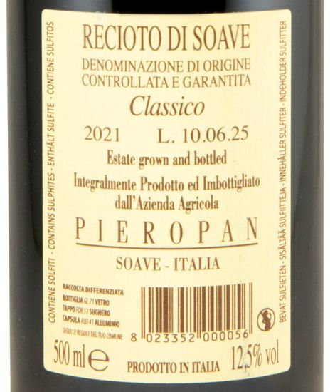 2021 Pieropan Le Colombare Recioto di Soave Classico branco 50cl