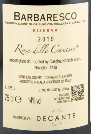 2019 Cascina Baricchi Rose delle Casasse Riserva Barbaresco tinto