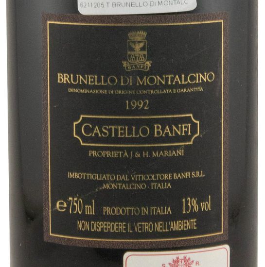 1992 Castello Banfi Brunello di Montalcino red