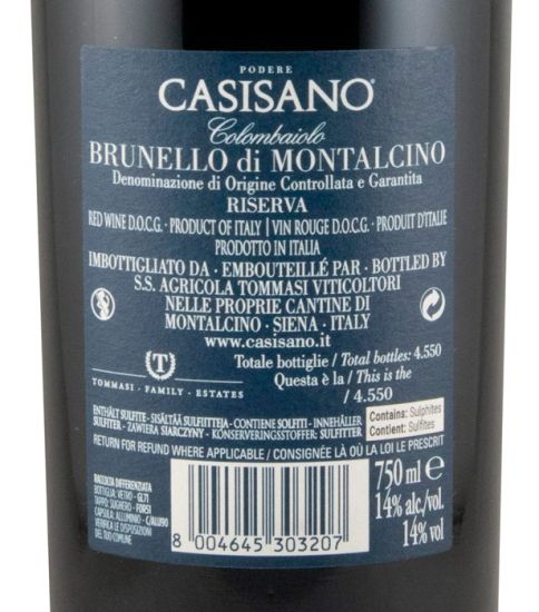 2017 Casisano Colombaiolo Brunello di Montalcino Riserva tinto