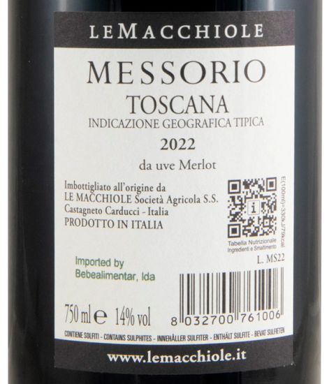 2022 Le Macchiole Messorio tinto