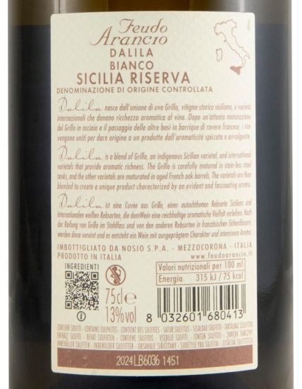 2024 Feudo Arancio Dalila Riserva branco