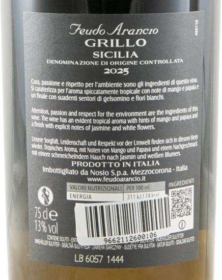 2025 Feudo Arancio Grillo white