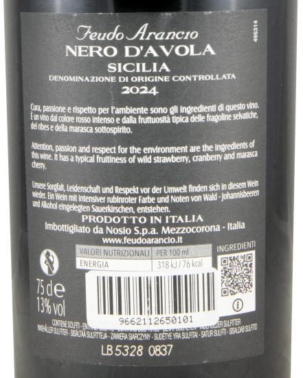 2024 Feudo Arancio Nero d'Avola red