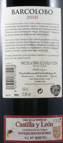 2010 Barcolobo la Rinconada tinto 1,5L