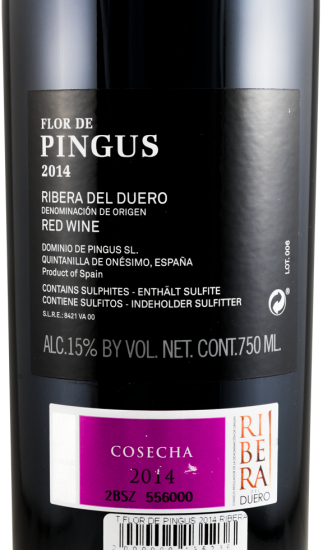 2014 Flor de Pingus Ribera del Duero red