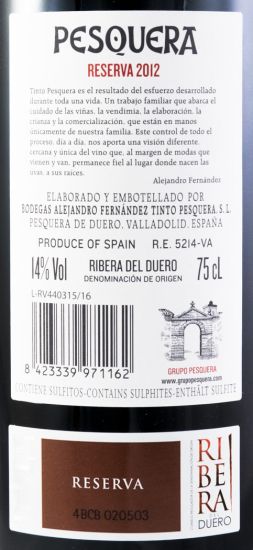 2012 Pesquera Reserva Ribera del Duero red