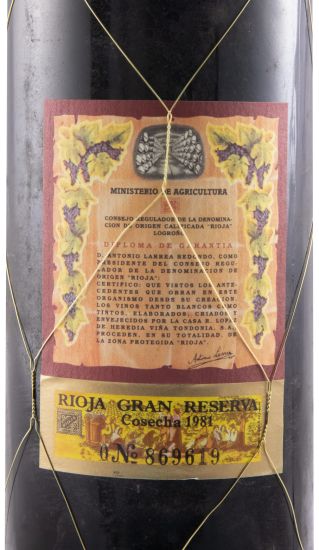 1981 López de Heredia Viña Tondonia Gran Reserva tinto