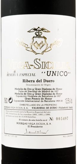 2005 Vega-Sicilia Unico Reserva Especial Ribera del Duero tinto