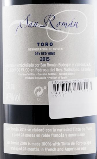 2015 Bodegas San Román Toro tinto