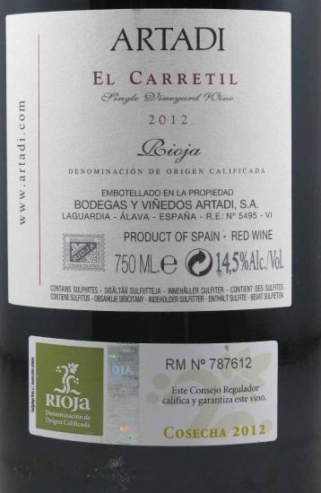 2012 Artadi El Carretil Rioja tinto