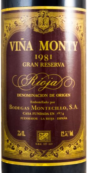 1981 Viña Monty Gran Reserva Rioja tinto