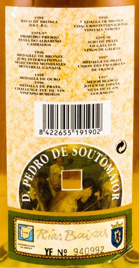 1997 D. Pedro de Soutomaior Albariño Rías Baixas branco