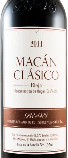 2011 Benjamin de Rothschild & Vega-Sicilia Macán Clásico Rioja tinto