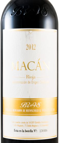 2012 Benjamin de Rothschild & Vega-Sicilia Macán Rioja tinto