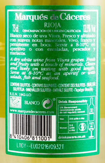 2015 Marqués de Cáceres Blanco Rioja white