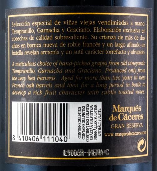 2005 Marqués de Cáceres Gran Reserva Rioja red